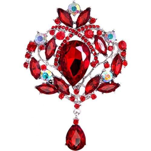 2021 New Fashion Retro Brooch Water Drop Rust-resistant Alloy Elegant Clothes Pin for Banquet Party Dating