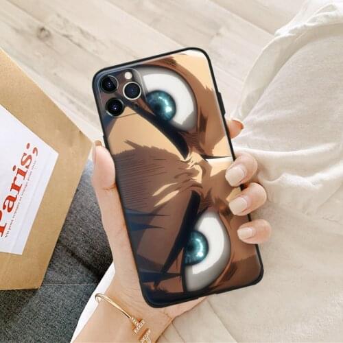 Eren Jaeger Eyes Attack on Titan Glass Soft Silicone Phone Case FOR IPhone SE 6s 7 8 Plus X XR XS 11 12 Mini Pro Max Cover Shell