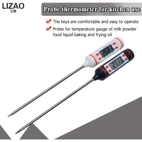 Digital Food Thermometer Long Probe Electronic Cooking Thermometer For Cake Soup Fry BBQ Meat For Kitchen TP101