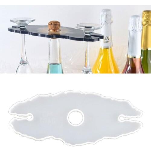 Handmade Large Wine Glass Holder Silicone Resin Mold Bottle Shelf Storage Glass Tray Resin Mould Tools Art Crafts