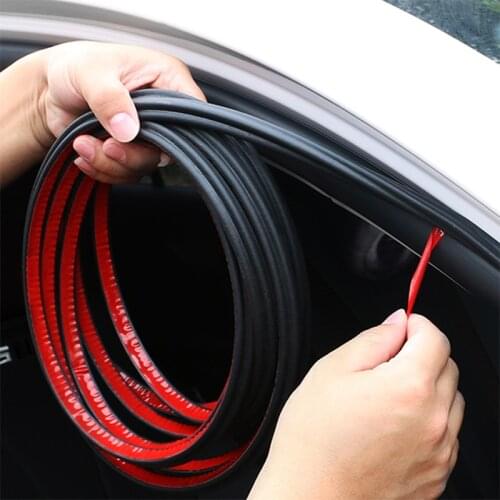 DIY Rubber Car Door Seal Strip L-type Double Layer Sealing Adhesive Stickers Noise Insulation Weatherstrip Interior Accessories