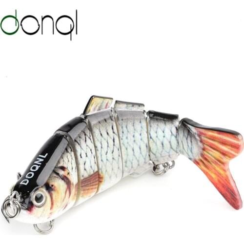 DONQL Wobblers Fishing Lure Minnow Swimbait Multi Jointed Crankbait 9.7cm 14g Hard Bait With Sharp Treble Fishing Hooks