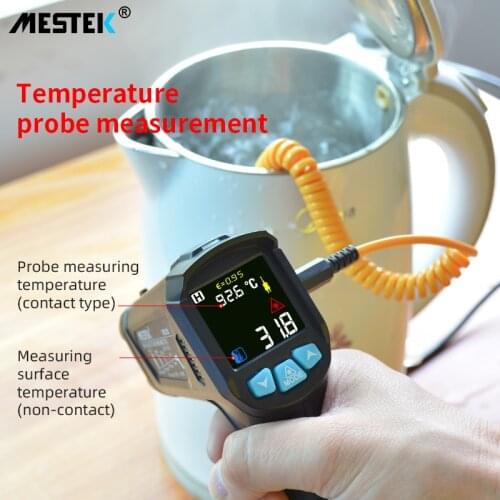 MESTEK Infrared Thermometer Non-Contact Temperature Meter Gun Handheld Digital LCD Outdoor Laser Pyrometer IR Thermometer IR02B