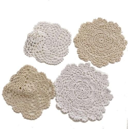 Ins Korean Lace France Table Mats Coasters Hot Pad Round Table Mat Stand for Mugs Anti Slip Drink Insulated Kitchen Furniture
