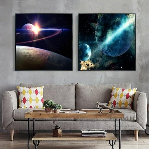 Outer Space Planet Universe Art Canvas Art Print Painting Modern Wall Picture Home Decor Bedroom Decorative Posters No Frame