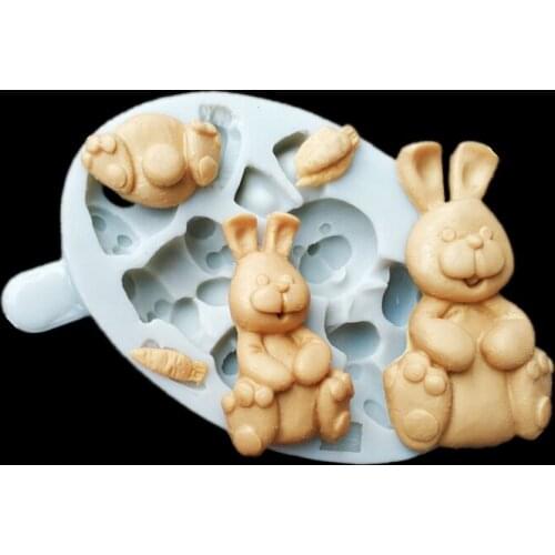 KLM rabbit silicone mold DIY cake mold chocolate biscuit mold baking tray mold