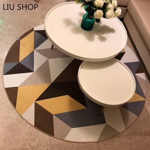 LIU Nordic carpet living room round rug livingroom bedroom coffee table swivel modern parlor fashion bedroom bedside carpet mat