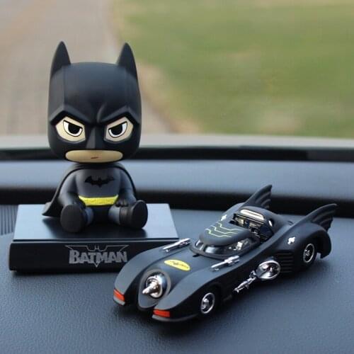 Bat Superhero Shaking Head Toys Car Decoration Interior Accessories Action Figure Bat Super Hero Phone Holder Car Ornaments
