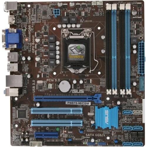 ASUS P8B75M/CSM Motherboard LGA 1155 For Intel B75 DDR3 32GB P8B75-M/CSM Mainboard uATX Systemboard SATA III USB3.0 Used