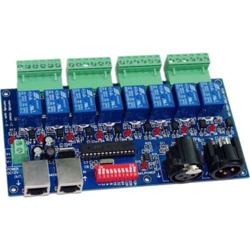 Foreign trade supply led relay 8 channel decoder DMX512 controller programmable accessories decoder