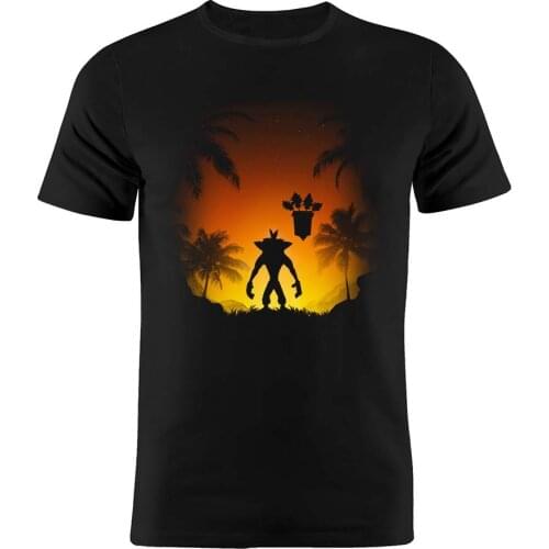 Mens T Shirt Watercolor Crash Bandicoot Funny Childhood Memory Nostalgia Artwork Drawing Printed Tee