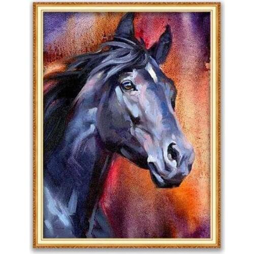 Animal Horse DIY Embroidery 11CT Cross Stitch Kits Craft Needlework Set Cotton Thread Printed Canvas Home Decoration On Sale Hot