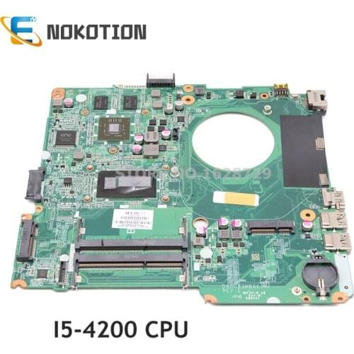 NOKOTION 734426-001 734426-501 For HP Pavilion 14-N Laptop Motherboard DA0U83MB6E0 Mainboard SR170 I5-4200 CPU HD 8670M gpu