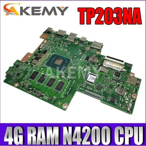New TP203NA 4G/N4200 Motherboard (EMMC_64G) For Asus TP203NA TP203N TP203M TP203MA Laotop Mainboard Motherboard