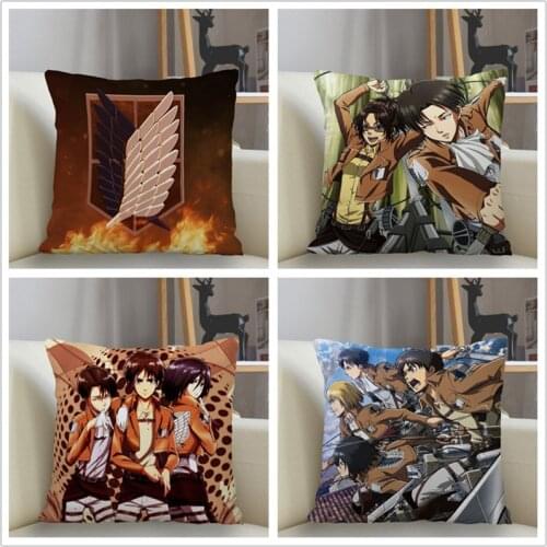 Musife New Custom ATTACK ON TITAN Pillowcase Sofa Decorative Cushion Cover Pillowcase Home Decor Drop Shipping Wholesale