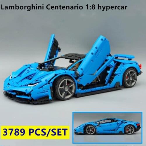 New Lamborghini 100 year Centenario 1:8 hypercar Super Racing Car Fit Lepinings Technic moc-39933 Model Building Blocks Toy Gift