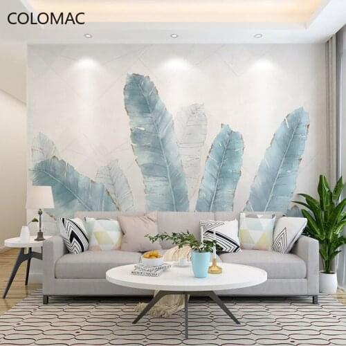 Colomac Custom Nordic Banana Leaf Wallpaper Living Room Bedroom Modern Minimalist Mural Wall Decor Living Room Drop Shopping