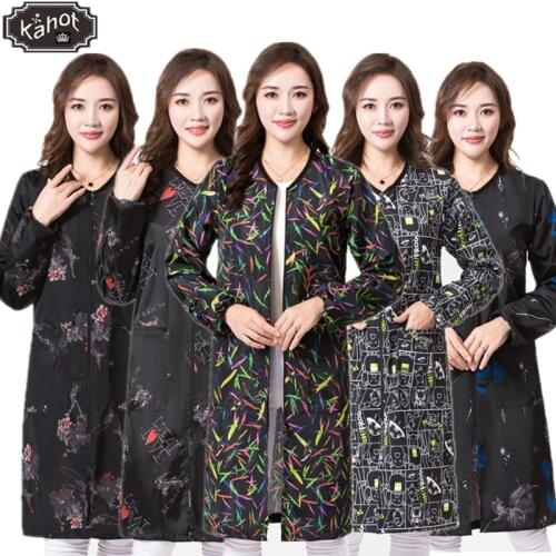 Hair Salon Professional Gown Hairdressing Long Sleeve Work Clothes Pet Grooming Haircut Work Clothes Barber Shop Assistant Apron