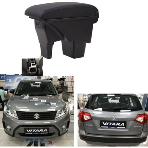 For Suzuki Vitara Armrest box central storage box car accessories Car Armrests with USB LED light Easy to install