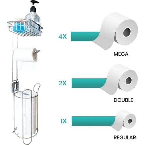 Paper Roll Stand Storage Toilet Paper Holder Reserve Storage Dispenser Free Standing Holder Bathroom Freetanding Tissue Rack