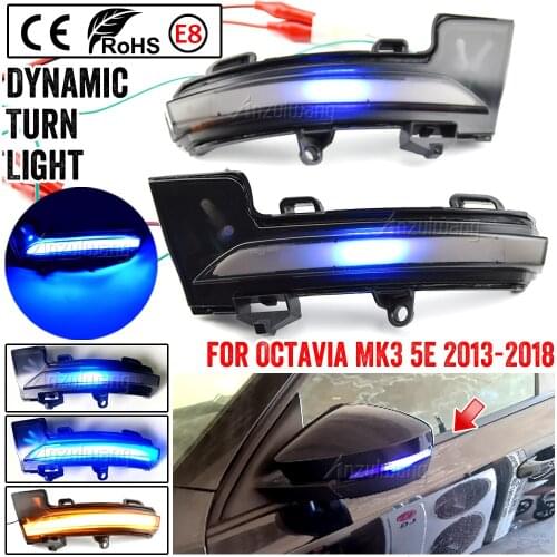Superb Side Wing LED Dynamic Turn Signal Blinker Mirror Flasher Light For Skoda Octavia Mk3 5E 2013-2017 2018 2019 Repeater