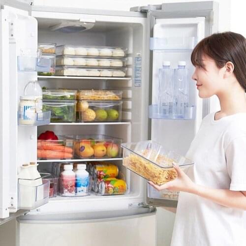 Refrigerator Food Storage Box Can Be Superimposed Transparent Fresh-keeping Refrigerator Organizer