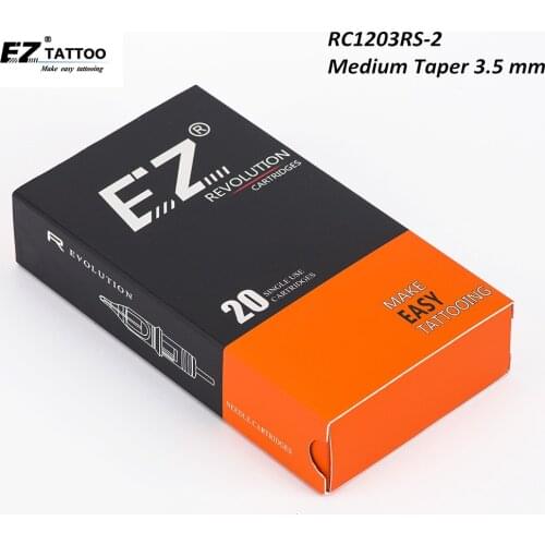 RC1203RS-2 EZ Revolution Cartridge Tattoo Needles Round Shader Medium Taper 3.5 mm for cartridge System Tattoo Machine & Grips
