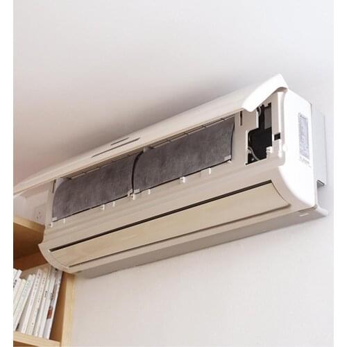 2Pcs Home Adjustable Air Conditioner Cover Wind Baffle Shield Filter Outlet Air Cleaning Dustproof Wind Protection Cover