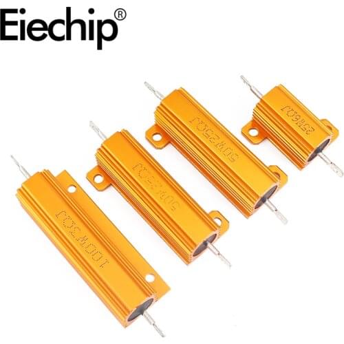 2pcs 100W Wirewound Resistor with Aluminum Metal Shell Case, RX24 Power Load Resistors for Car LED Decoder 6 ohm 8 ohm 10 ohm