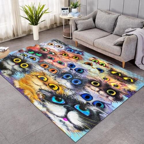 Cute Cat Christma Carpets for Living Room Bohemian Nordic Soft Center Rug Bedroom Carpet 3D Luxury Kids Play Mat 120x185cm