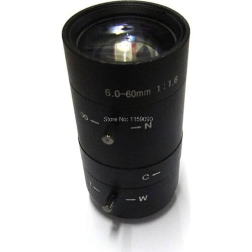 10 X 6-60mm Manual F1.6 Iris Vari-Focal CS CCTV Lens for 1/3" CCD Security Box Camera
