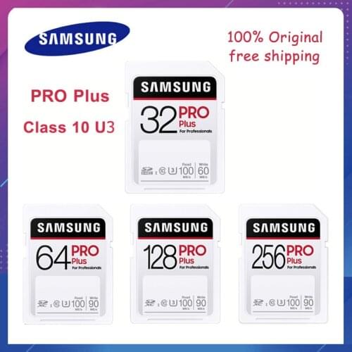 SAMSUNG Extreme Pro Plus 128GB SD Card 64GB Memory Card 32GB flash card 256GB Class 10 U3 For 1080p 3D 4K Video Camera SDXC