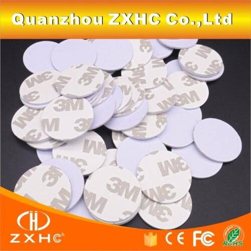 10PCS/LOT) T5577 25mm Round Shape Sticker Adhesive Card Programmable RFID 125khz Rewritable Smart Tags In Access Control