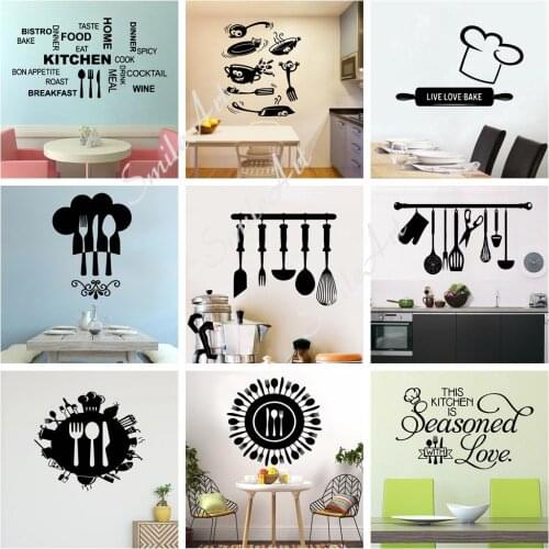 Fun kitchen text Vinyl Self Adhesive Wallpaper For Babys Rooms Decoration Accessories Murals