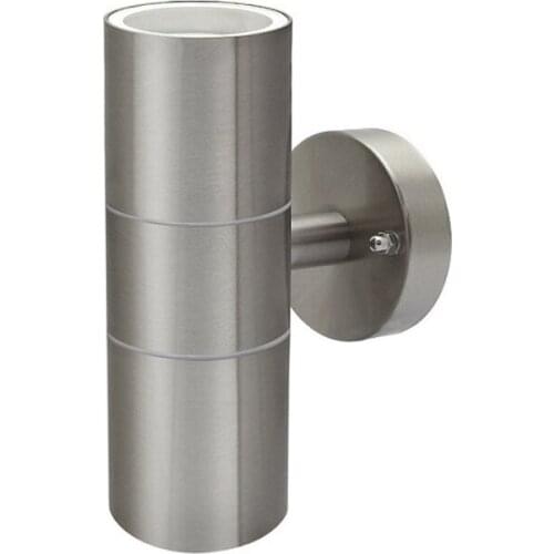 Indoor Outdoor Stainless Steel GU10 LED Wall Lamp Up Down Double Head Waterproof IP54 Balcony Porch Bedroom Lights AC 85-265V