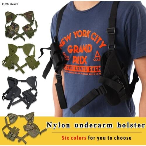 Adjustable Left & Right Hand Tactical Pistol Single Double Gun Holster Glock 17 Beretta M9 Universal Gun Nylon Pouch