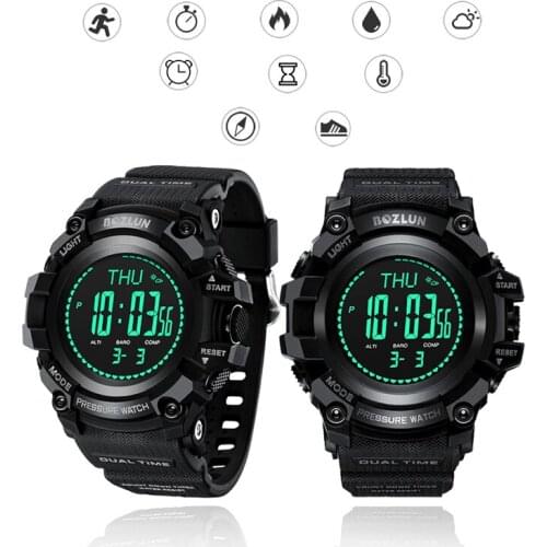 Waterproof Outdoor Sport Smart Watch Climbing Sport Wristband Compass Calories Steps Recorder Weather Height Pressure Show