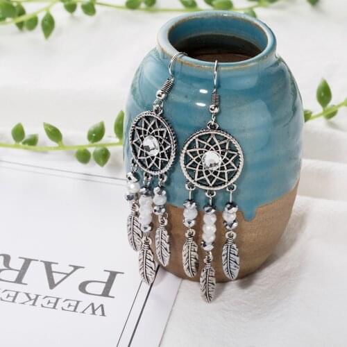 2019 Ethnic Alloy Leaf Tassel Dangle Earrings For Women Bohemian Vintage Statement Earing Fashion Charm Jewelry Gift Accessories