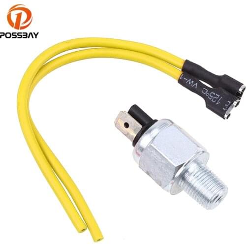 POSSBAY 1Set 10mm Bolt Motorcycle Hydraulic Brake Stop Lights Switches W/Cable Cafe Racer for Harley Davidson Sporster Touring