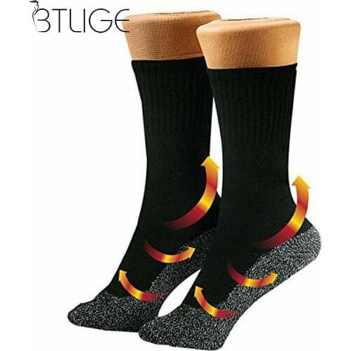 1 Pair Winter Thicken Warm Socks Aluminized Fibers Super Soft Constant Temperature Socks 35 Degree Outdoor Activities Ski Socks