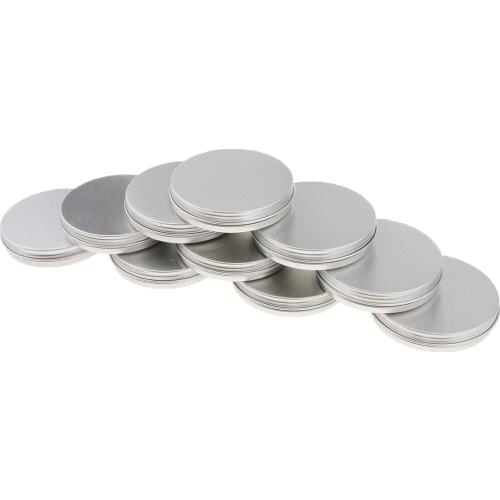 1 oz. Aluminum Round Lip Balm Tin Cans Pots Container Bottle Screw Lid - Pack of 10