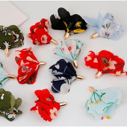 10pcs 50mm Cloth Fabric Tassel Charms Pendant with Gold Caps For Necklace Bracelet Jewelry Making DIY Earring Findings