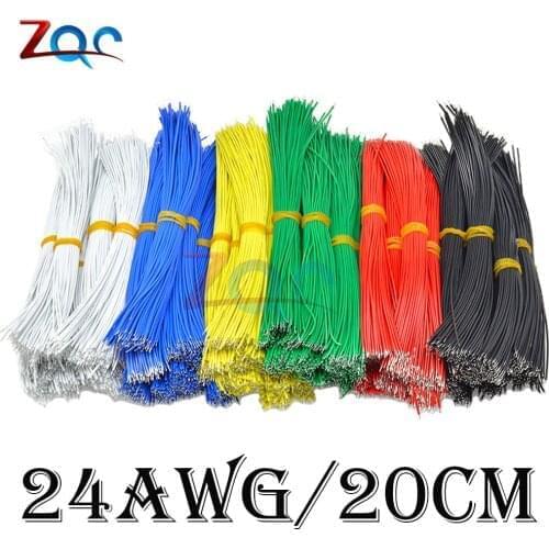 100PCS Tin-Plated Breadboard PCB Solder Cable 24AWG 20CM Fly Jumper Wire Cable Tin Conductor Wires 1007-24AWG Electrical Wires