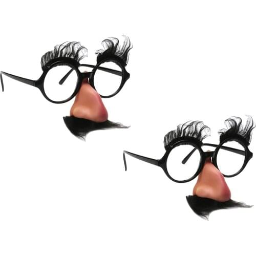 2pcs Funny Halloween Disguise Big Nose Moustache Glasses Specs Dress Up Toy