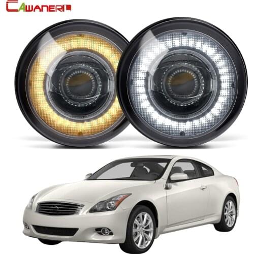 2 X Car Front Bumper Fog Light Assembly LED Angel Eye DRL Daytime Running Light 30W 8000LM 12V For Infiniti G G25 G37 2010-2013
