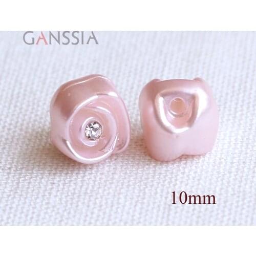 20pcs/lot Quality light pink flower buttons with stone Scrapbooking DIY accessories Resin buttons for sewing garment (ss-112)