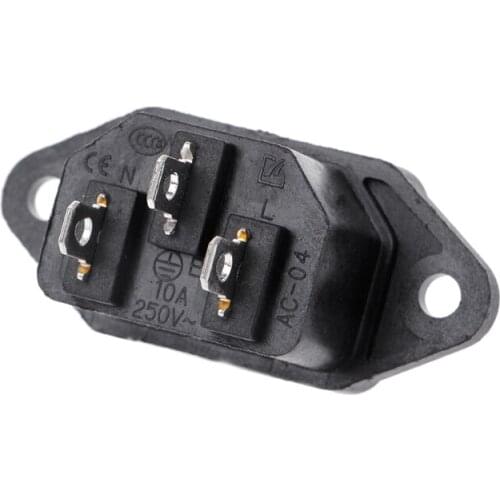 5 Pcs 3P IEC 320 C14 Male Plug Panel Power Inlet Sockets Connectors AC 250V 10A