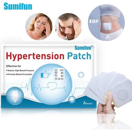 6pcs/bag Sumifun Hypertension Patch Herbal Medical Plaster Reduce Control High Blood Pressure For Blood Vessel Plaster