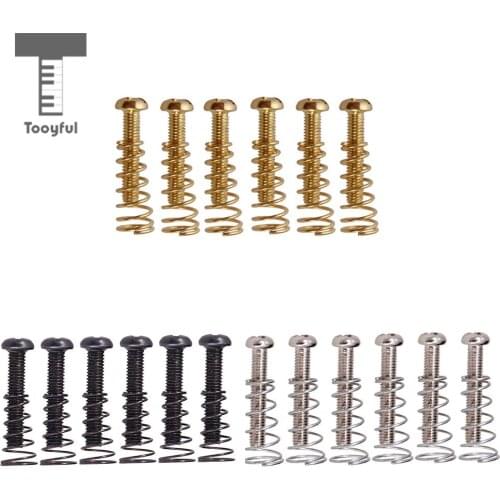 Tooyful 6pcs/Pack Electric Guitar Bridge Tailpiece Saddles Mounting Screws & Springs Set