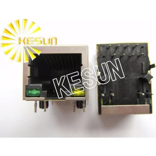 60PCS x RJ45 Shield type With 10/100M Transformer PCB Right Angle Modular Female Network Socket LAN Connector replace HR911102A